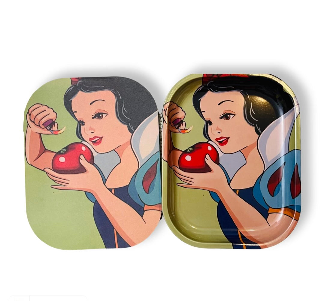 Snow White rolling tray with lid cover for storage